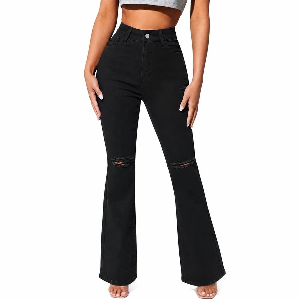 Women's Stretch Flared High Waist Jeans — supplier product photo