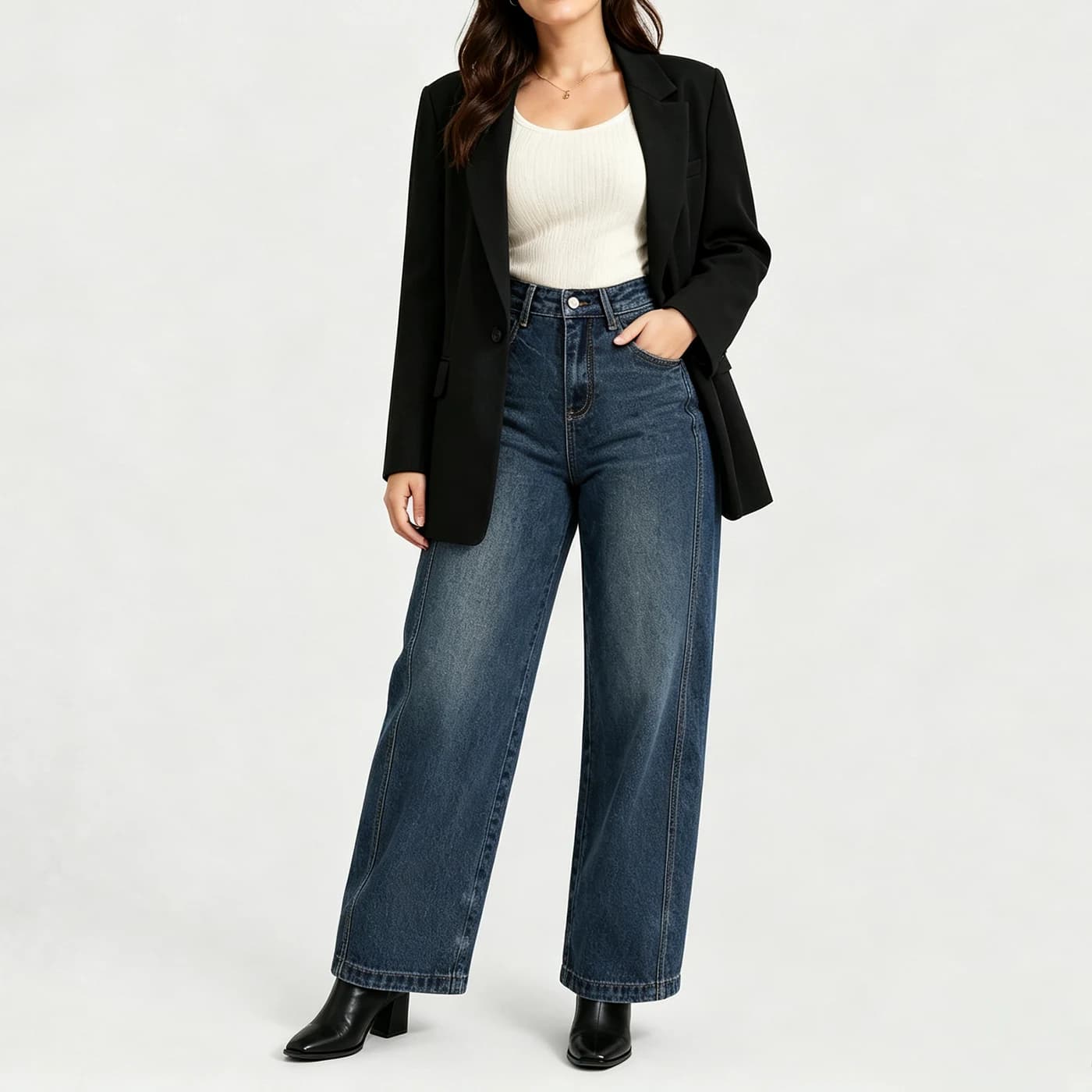 Non-Stretch Cargo Banana Jeans — supplier product photo