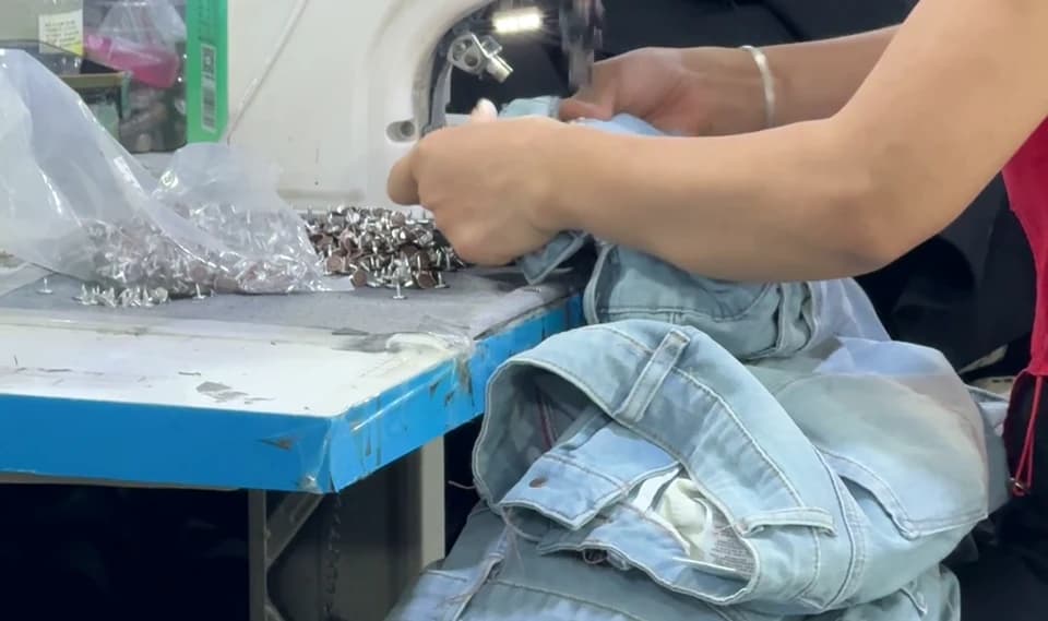 Denim garment finishing at our factory