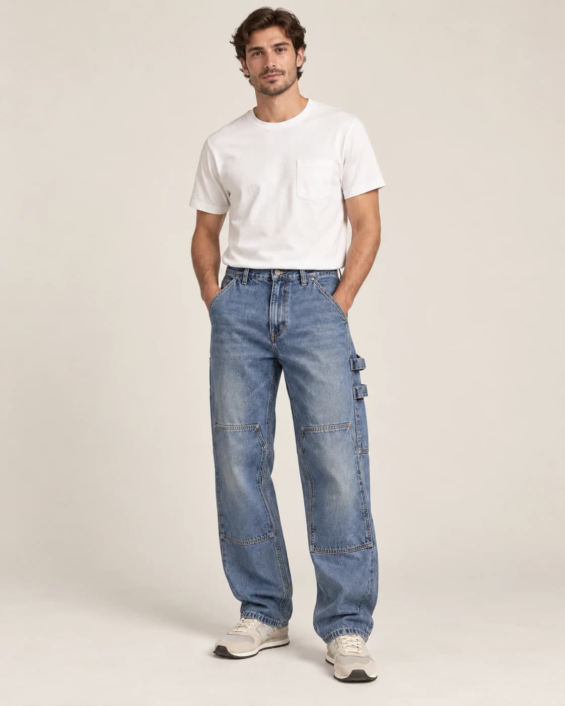 Men's Double-Knee Carpenter Jeans · AI custom design visualization