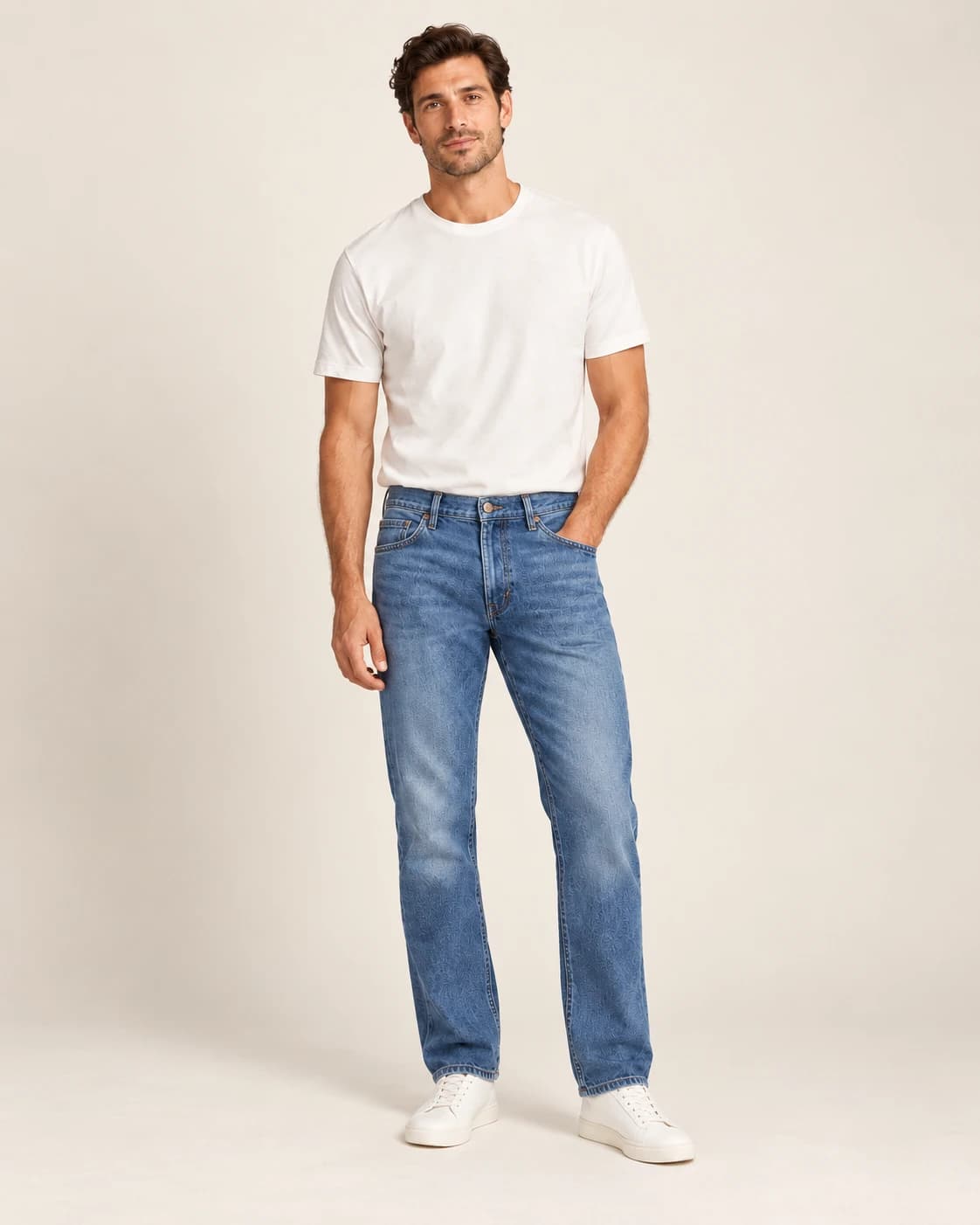 Men's Classic Straight-Leg Jeans · AI custom design visualization