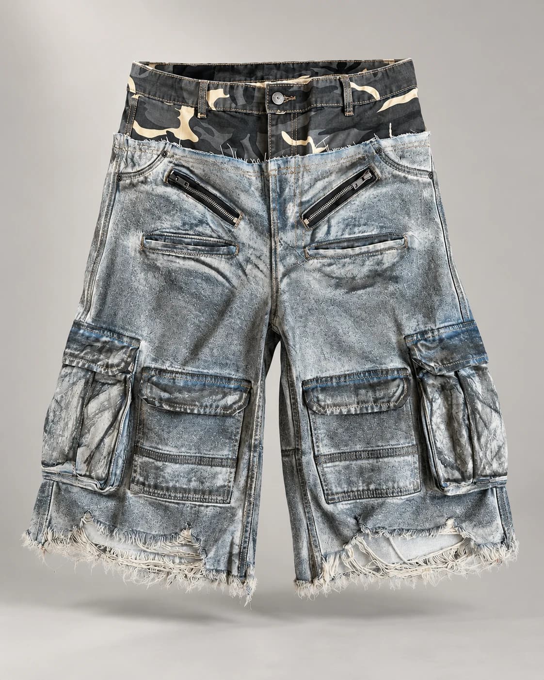 Camo Waist Vintage Cargo Shorts · AI custom design visualization