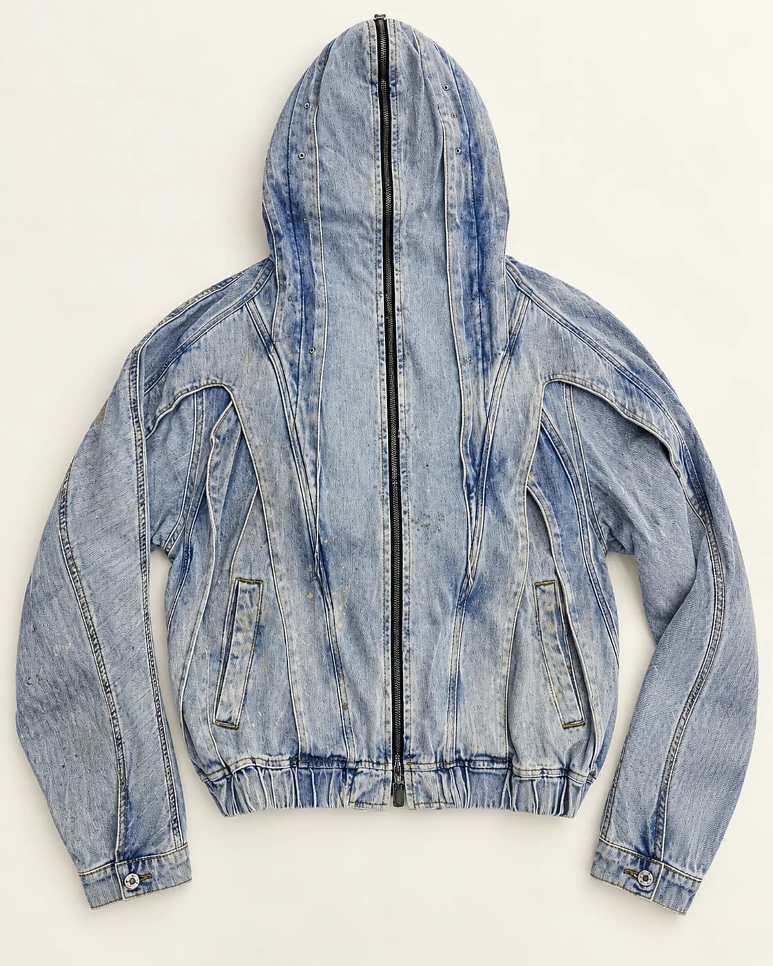 Light Blue Full-Zip Denim Hooded Jacket — AI design reference 1