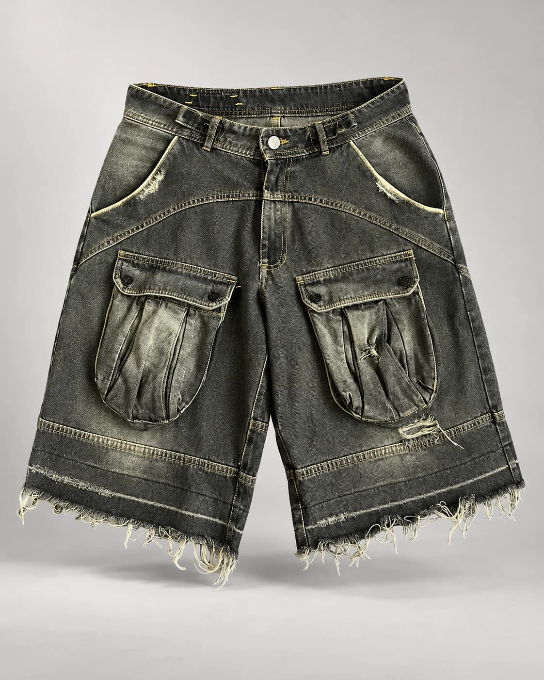 Olive Green Utility Pocket Shorts — AI design reference 1