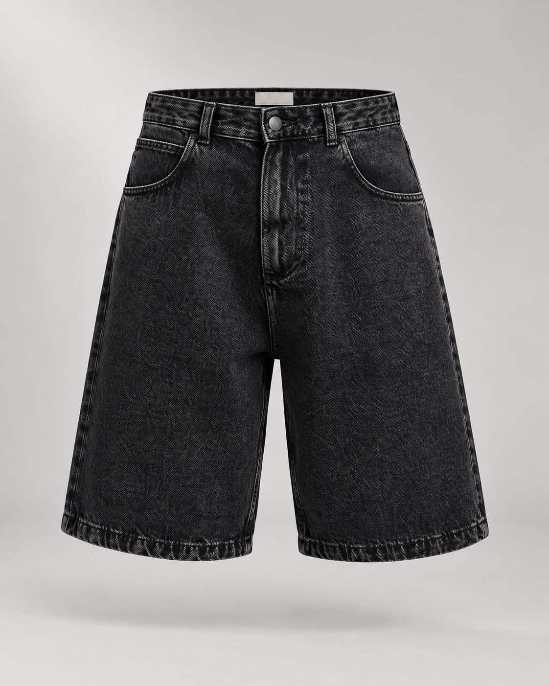Black Straight Fit Denim Shorts — AI design reference 1