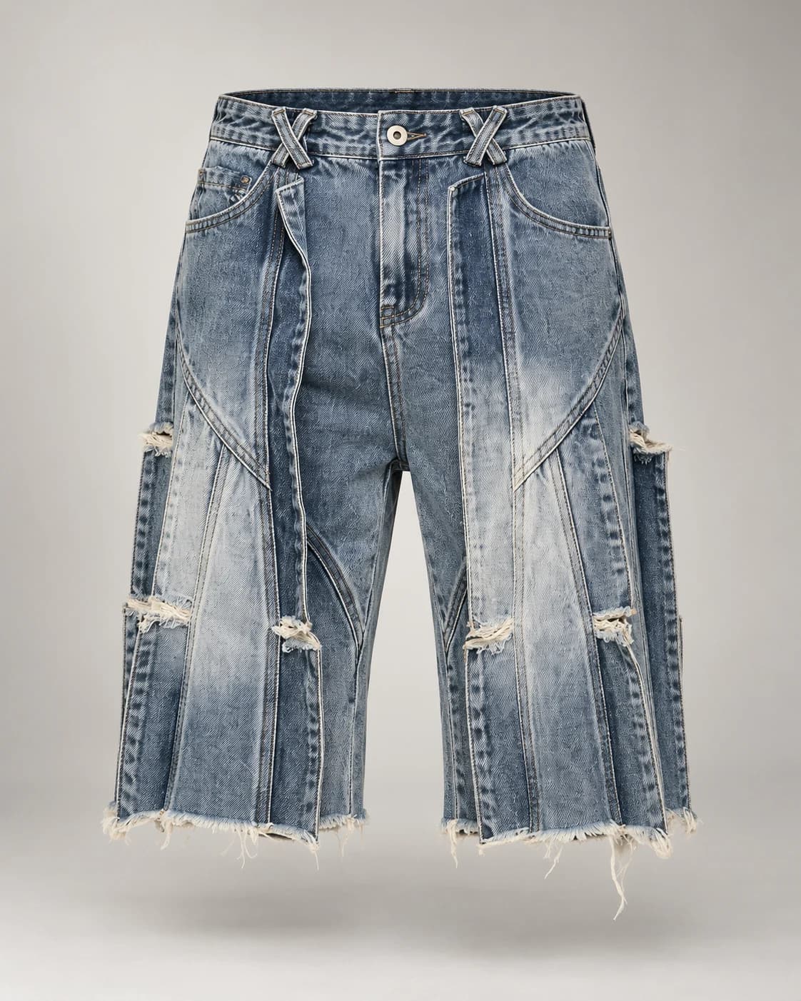 Light Blue Vertical Panel Shorts — AI design reference 1