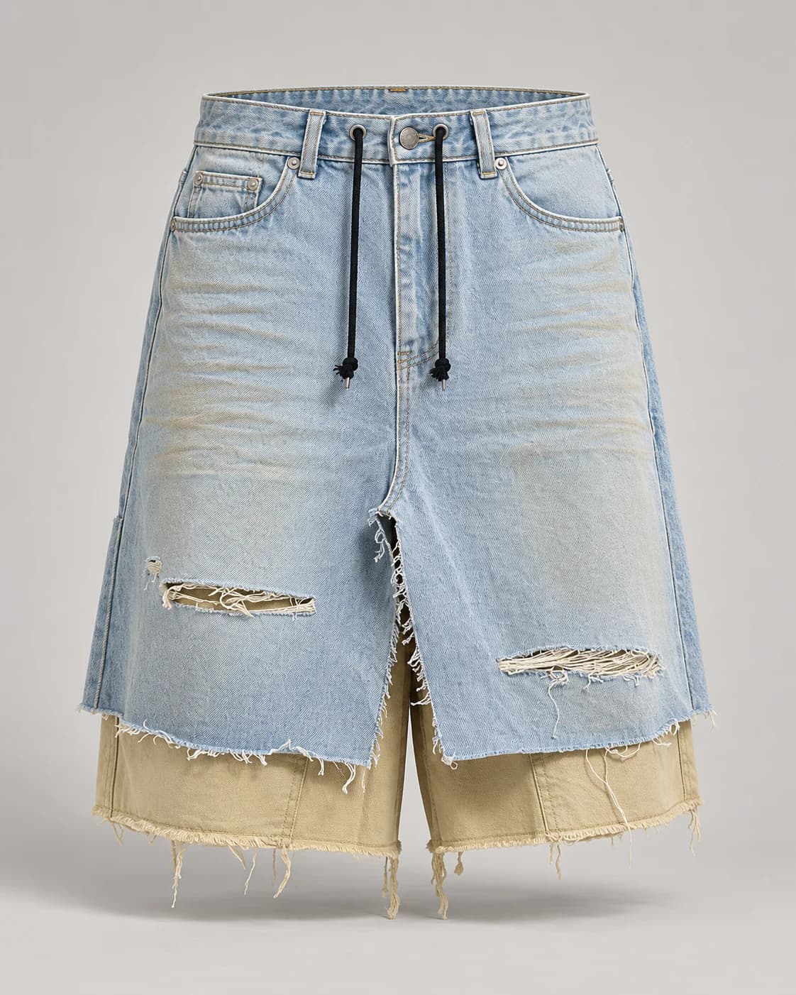 Light Blue Khaki Layered Shorts — AI design reference 1