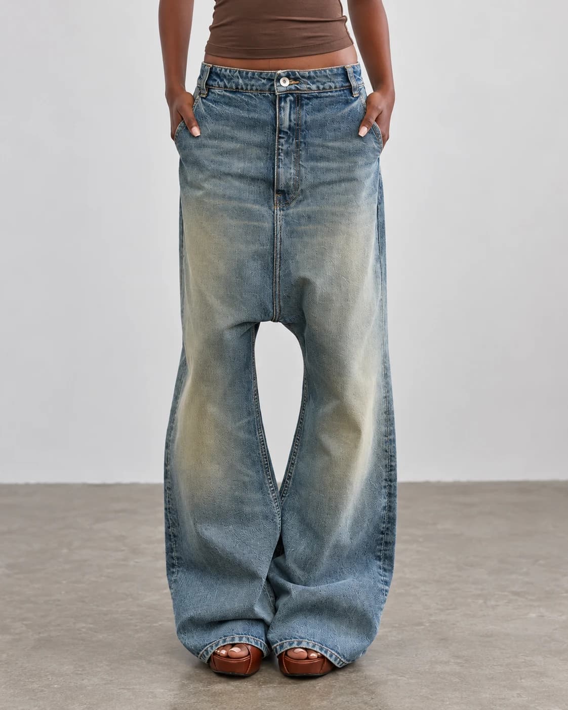 Women's Vintage Drop-Crotch Wide-Leg Jeans — AI design reference 1