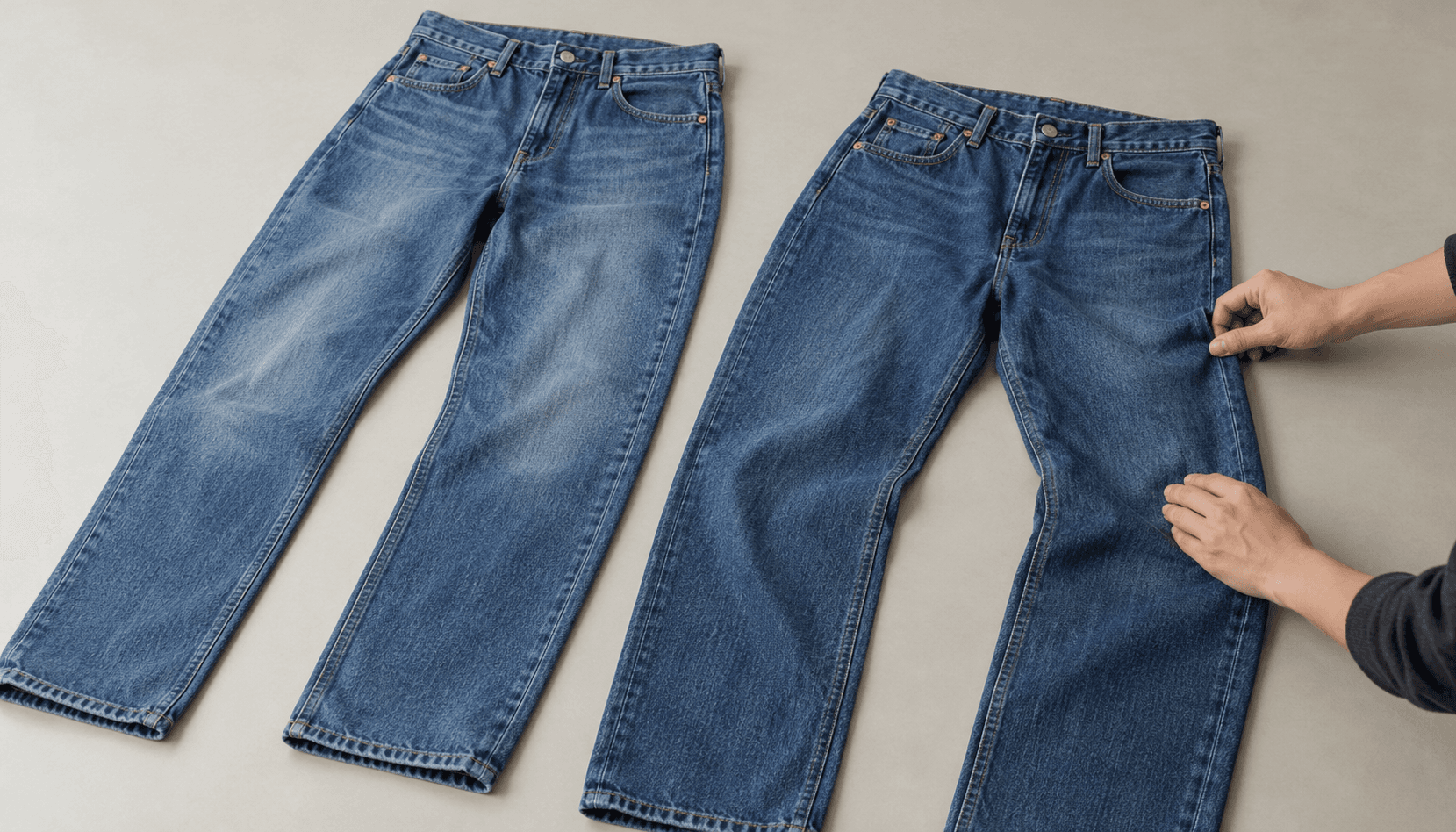 Consistência entre produção em massa e amostra de denim: o que é possível verificar a partir de uma foto de produto estendido