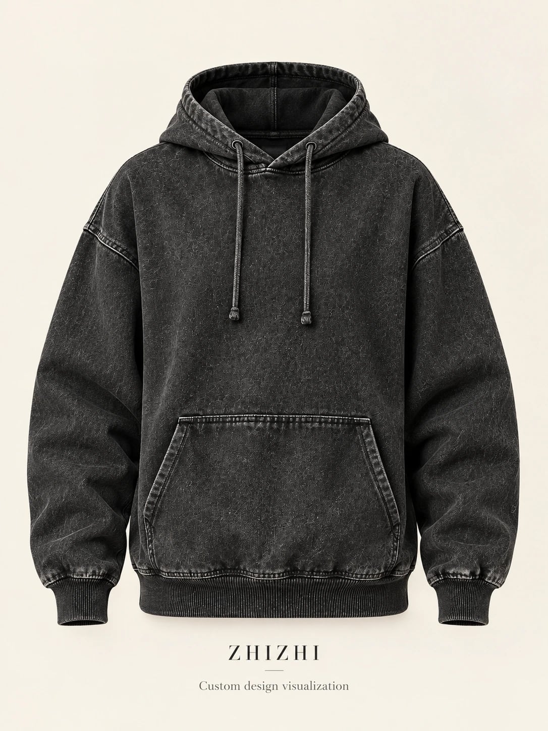 Front silhouette reference — hoodie-pullon — custom design visualization