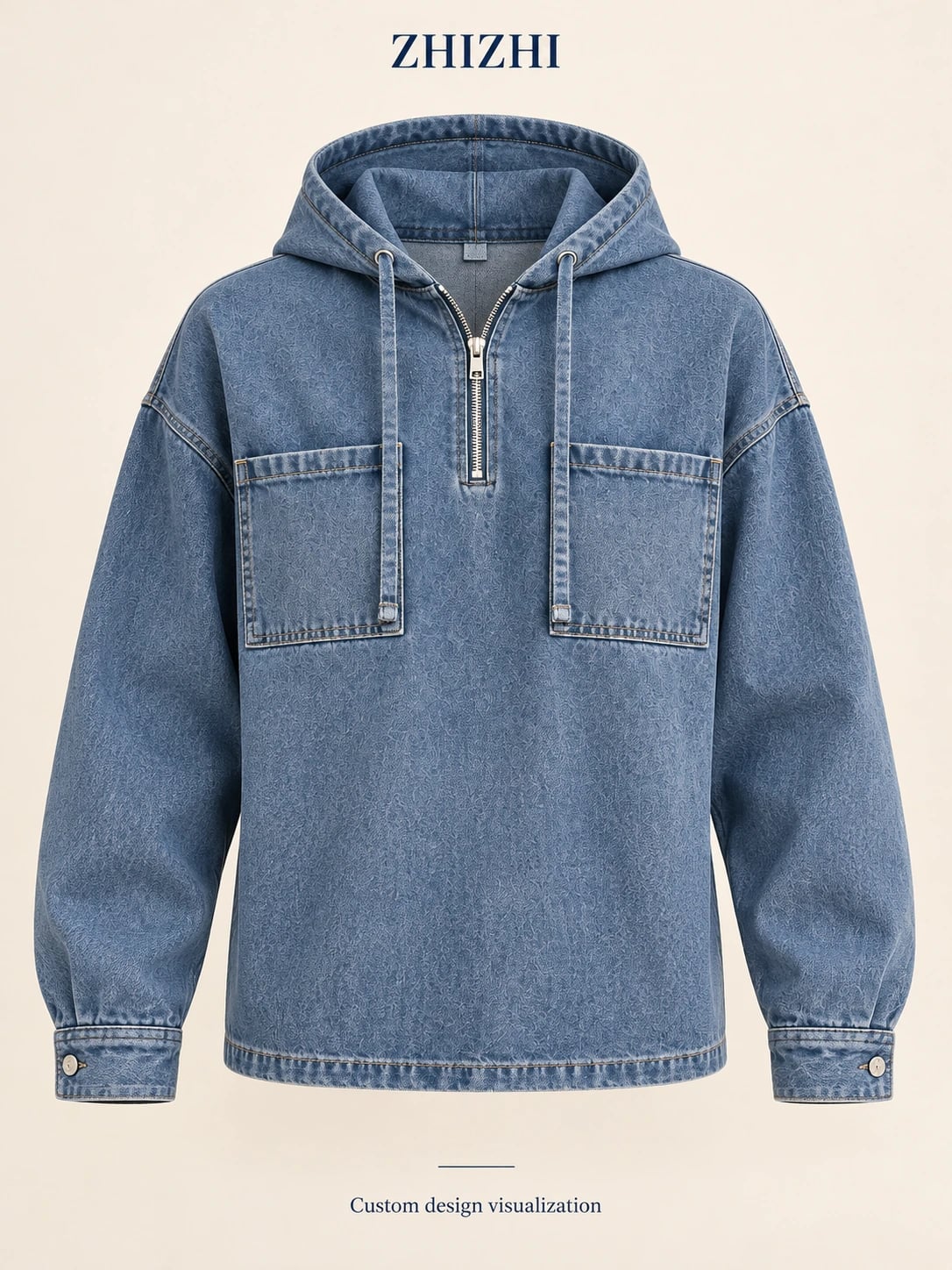 Front silhouette reference — hoodie-utility — custom design visualization