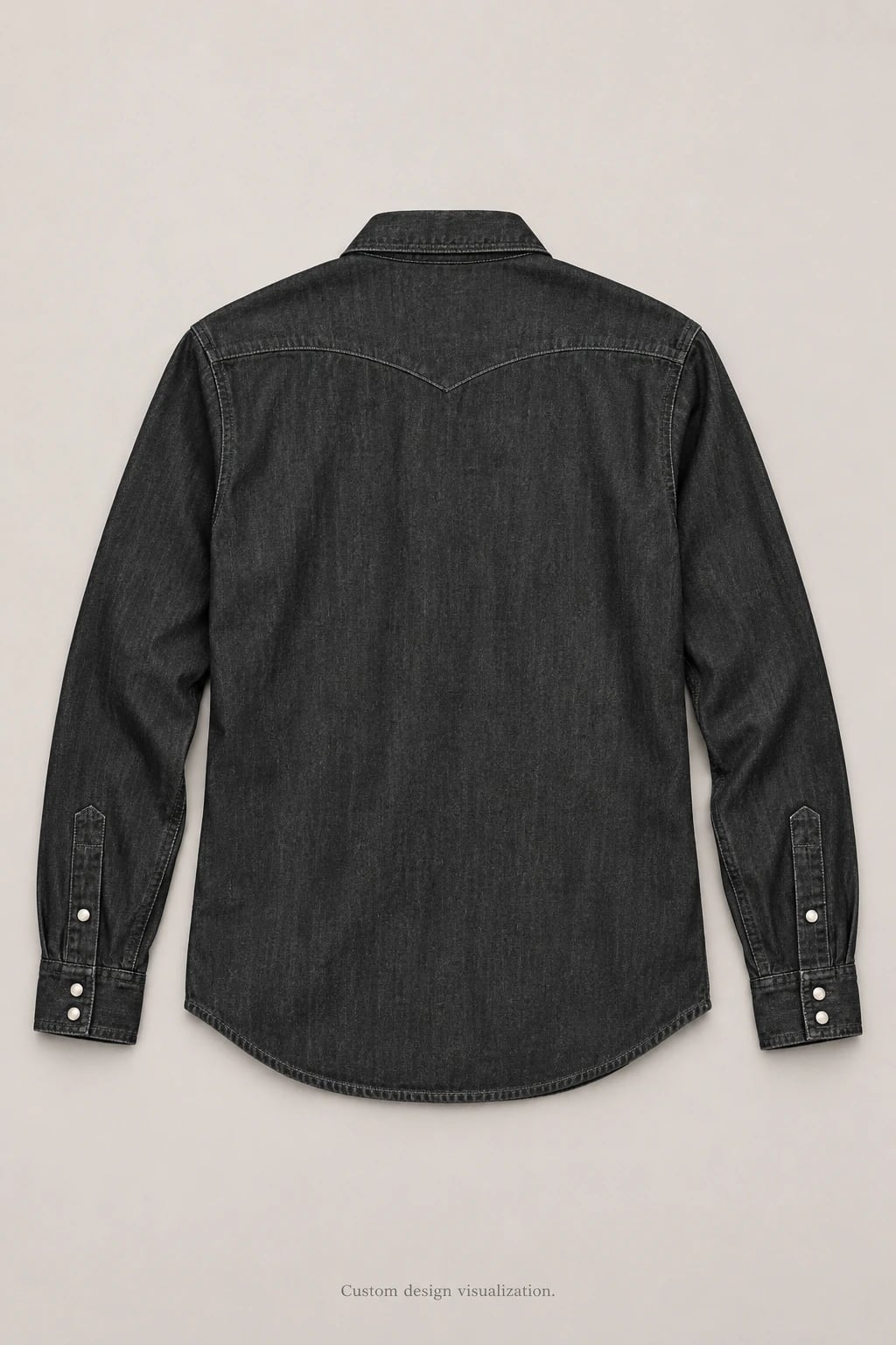Chemise western en denim anthracite homme personnalisée — dos — visualisation du concept
