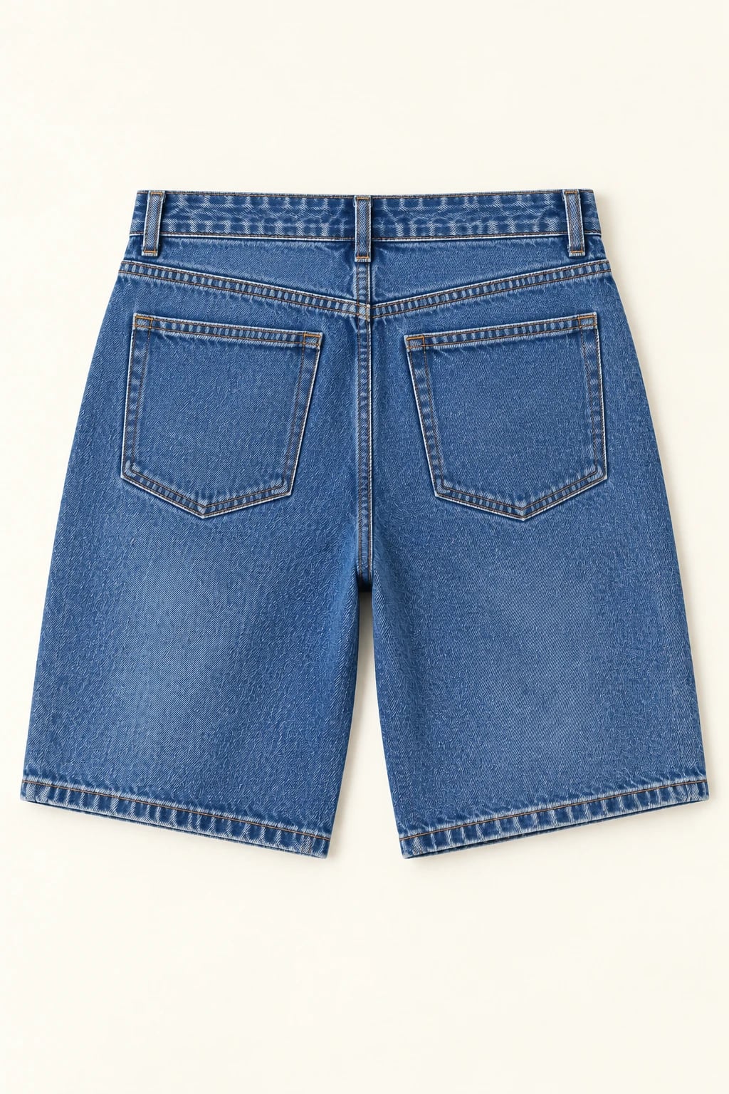 Custom Men's Medium Blue Relaxed Denim Shorts — back — custom design visualization