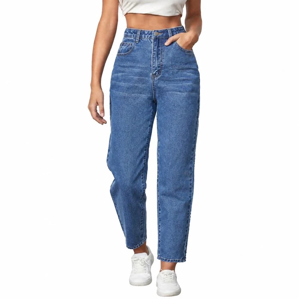 Women's Stretch Straight Leg Cigarette Jeans — supplier product photo
