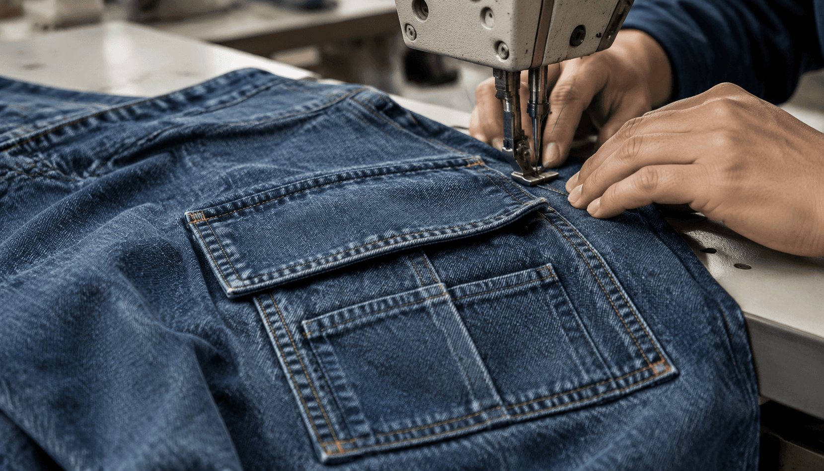 Como escolher uma fábrica de customização de jeans? Comece por verificar se os bolsos e a confeção das calças de trabalho em denim correspondem