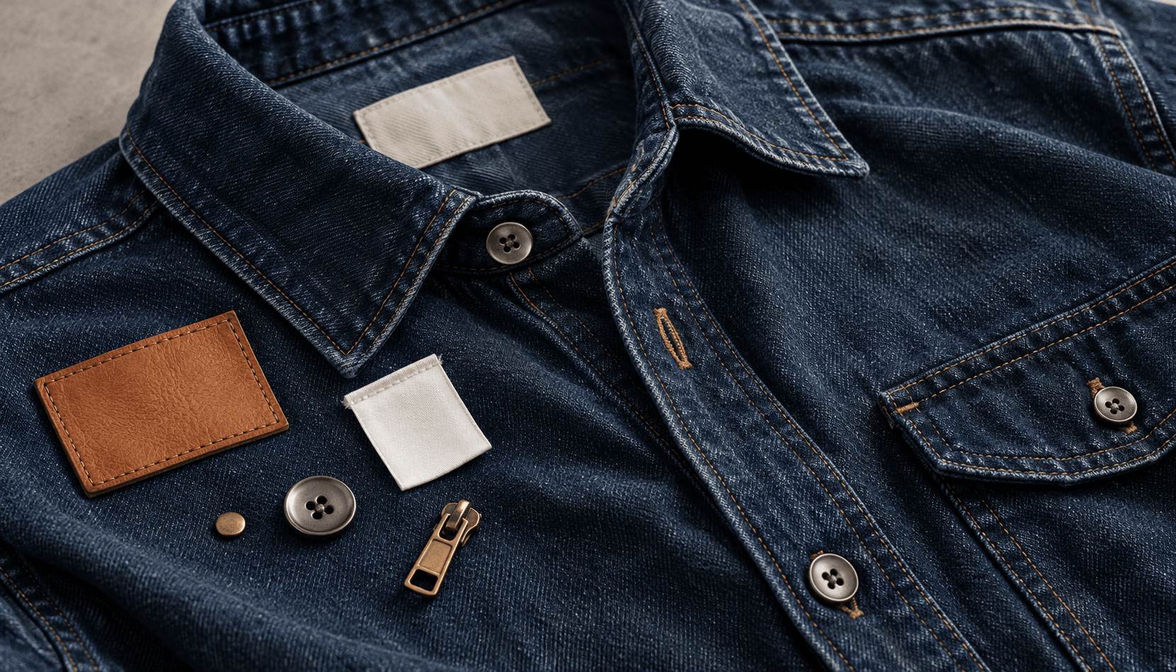 Avant de personnaliser les accessoires et étiquettes de marque pour le denim, distinguez les images de référence des pièces de confirmation
