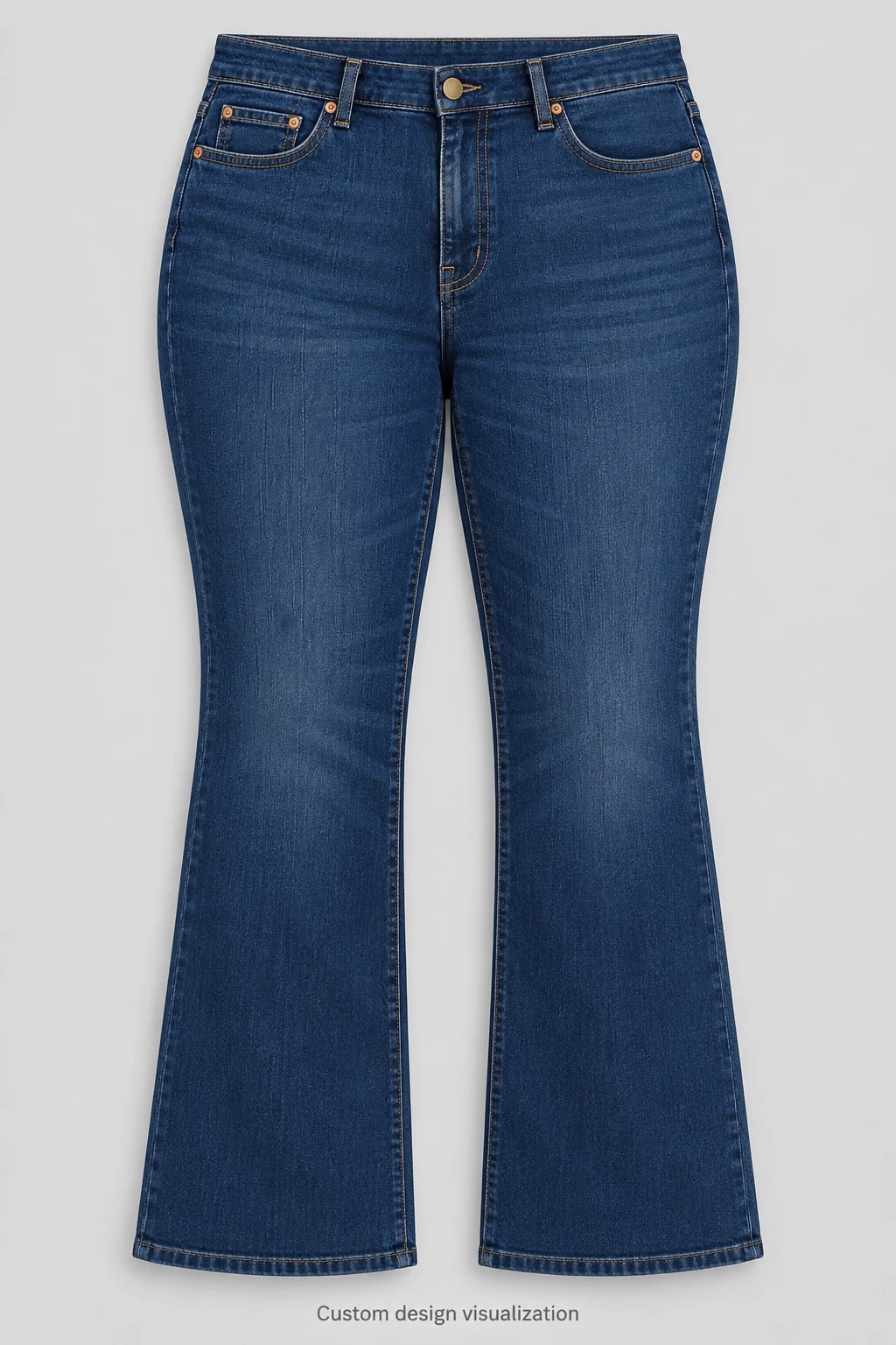 Custom Women's Plus Size Indigo Bootcut Jeans — front — custom design visualization