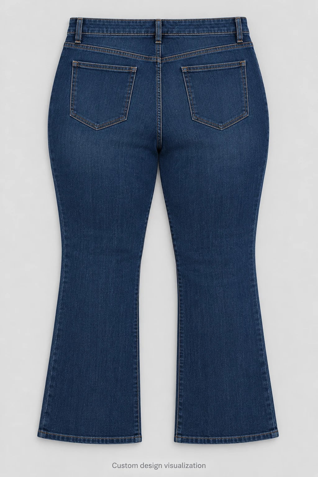 Custom Women's Plus Size Indigo Bootcut Jeans — back — custom design visualization