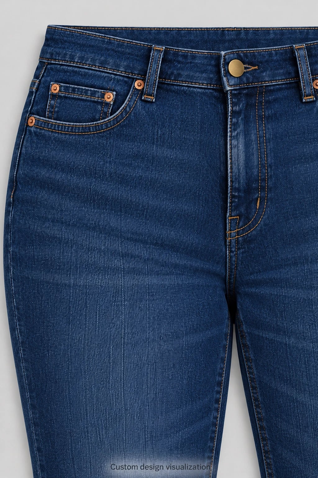 Custom Women's Plus Size Indigo Bootcut Jeans — detail — custom design visualization