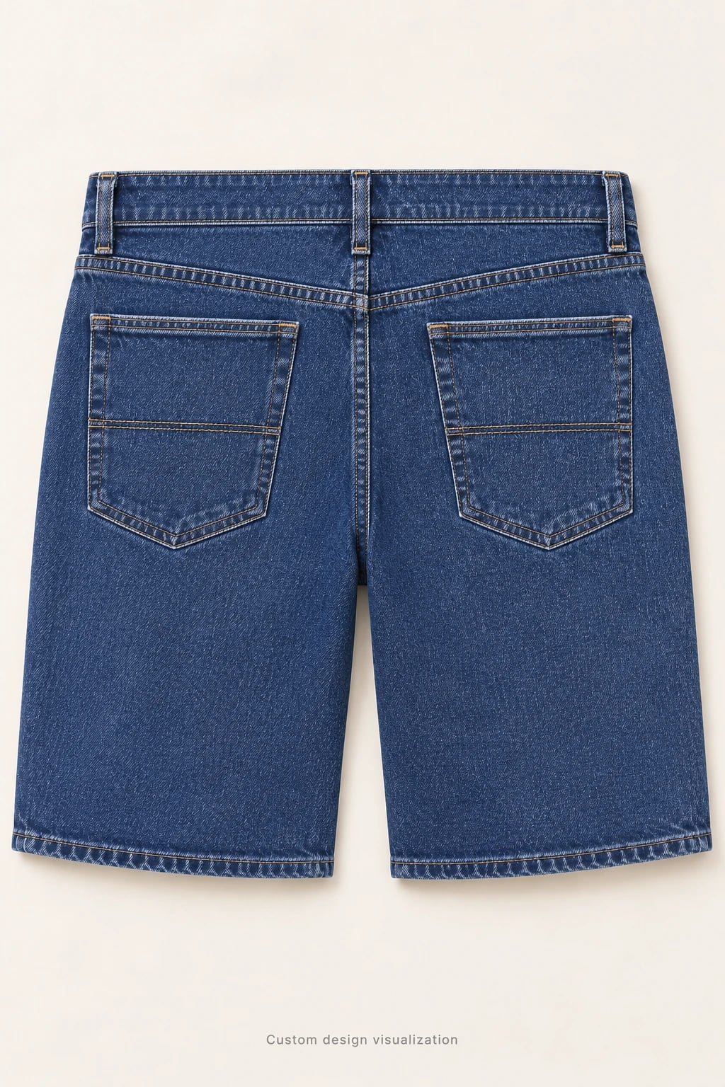 Custom Men's Stonewash Straight Denim Shorts — back — custom design visualization