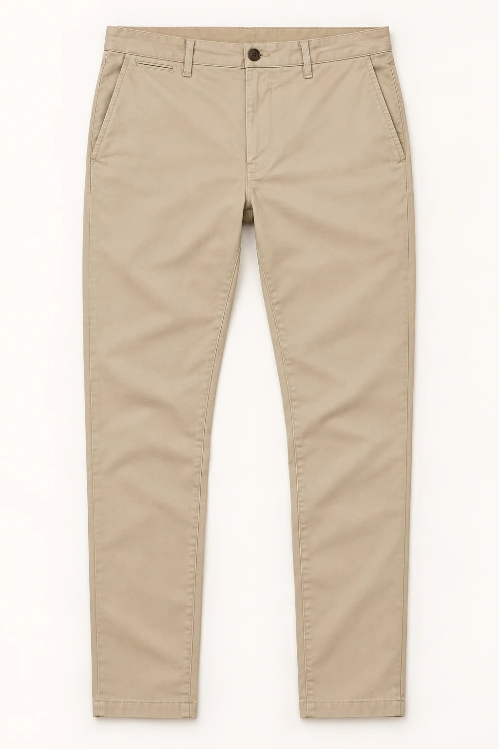 Custom Men’s Khaki Slim Chino Trousers — front — custom design visualization