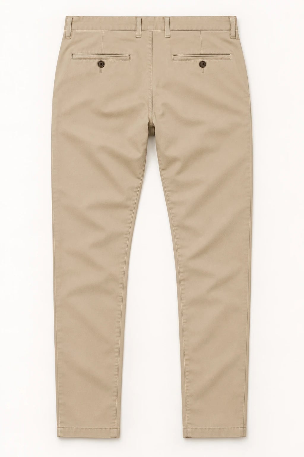 Custom Men’s Khaki Slim Chino Trousers — back — custom design visualization