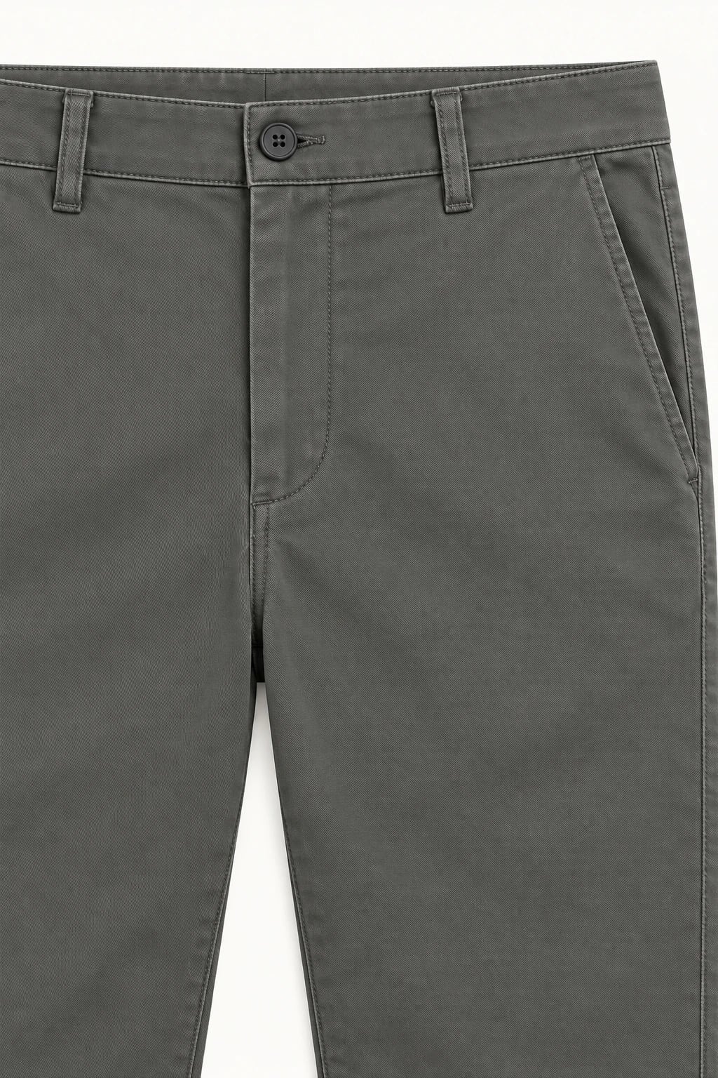 Custom Men's Gunmetal Straight Leg Chino Pants — detail — custom design visualization