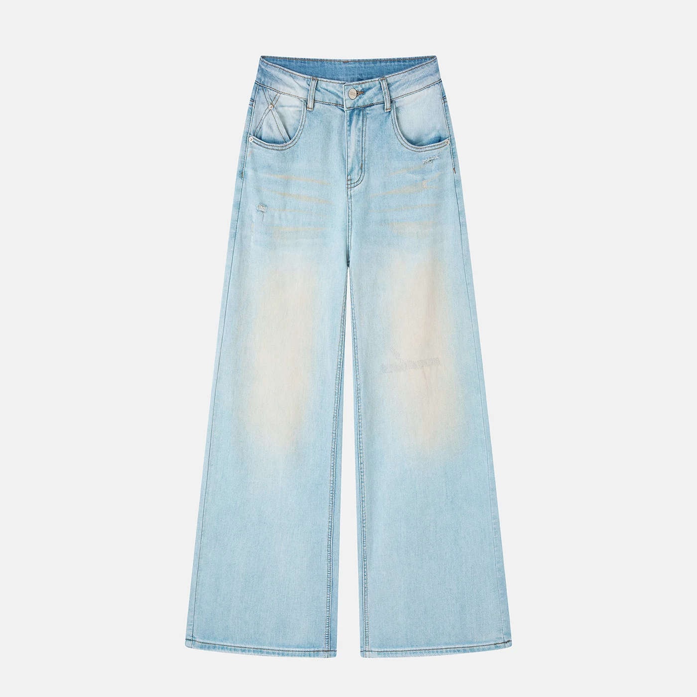 Women's Non-Stretch Wide Leg Jeans High Waist Vintage Denim Pants — product detail 3
