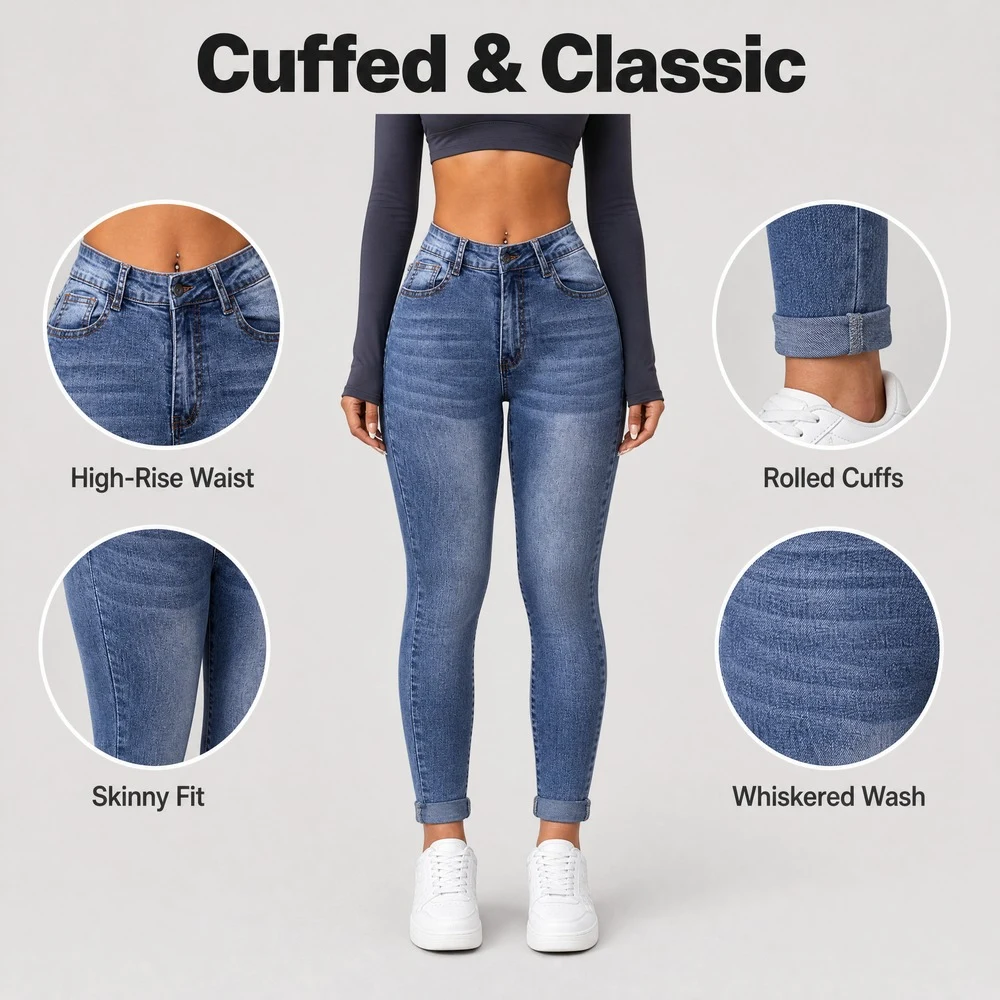 Women's Stretch Skinny Jeans Blue — product detail 3