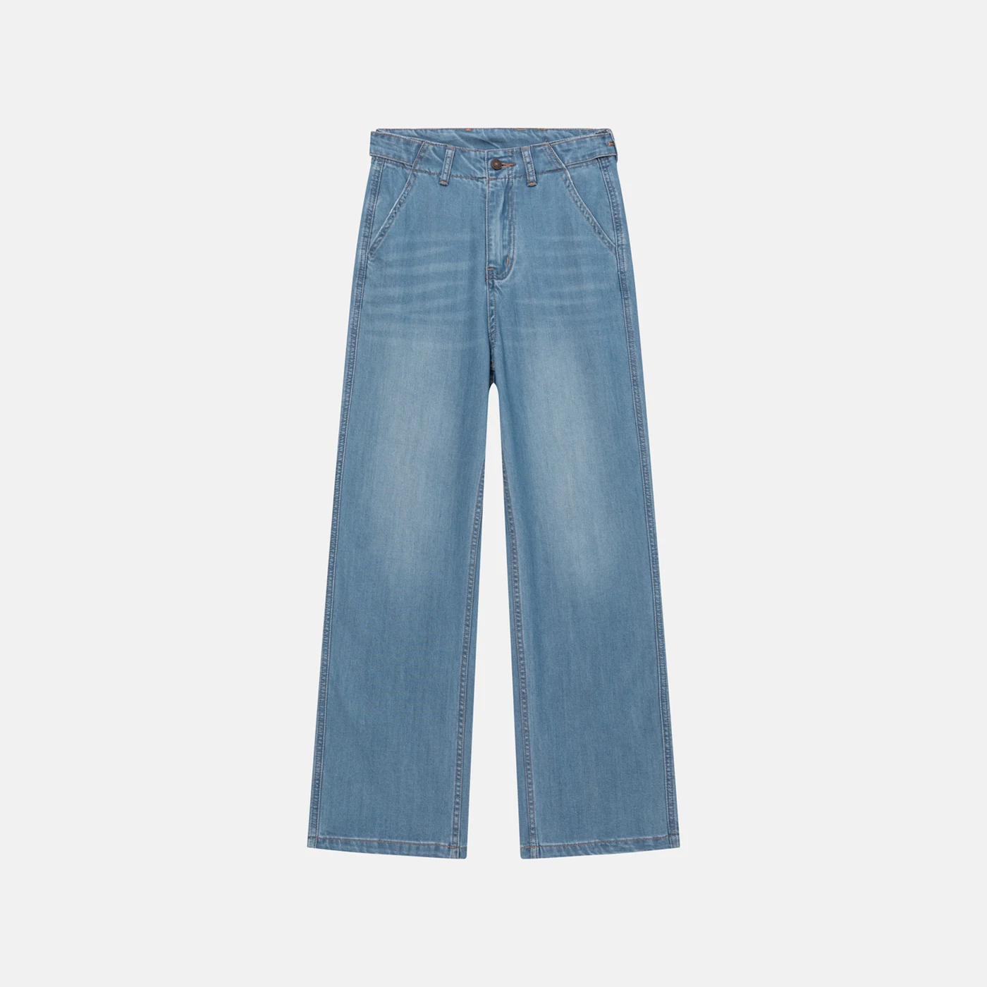 Women's Stretch Wide Leg Jeans High Waist Vintage Textured Denim Pants — product detail 3
