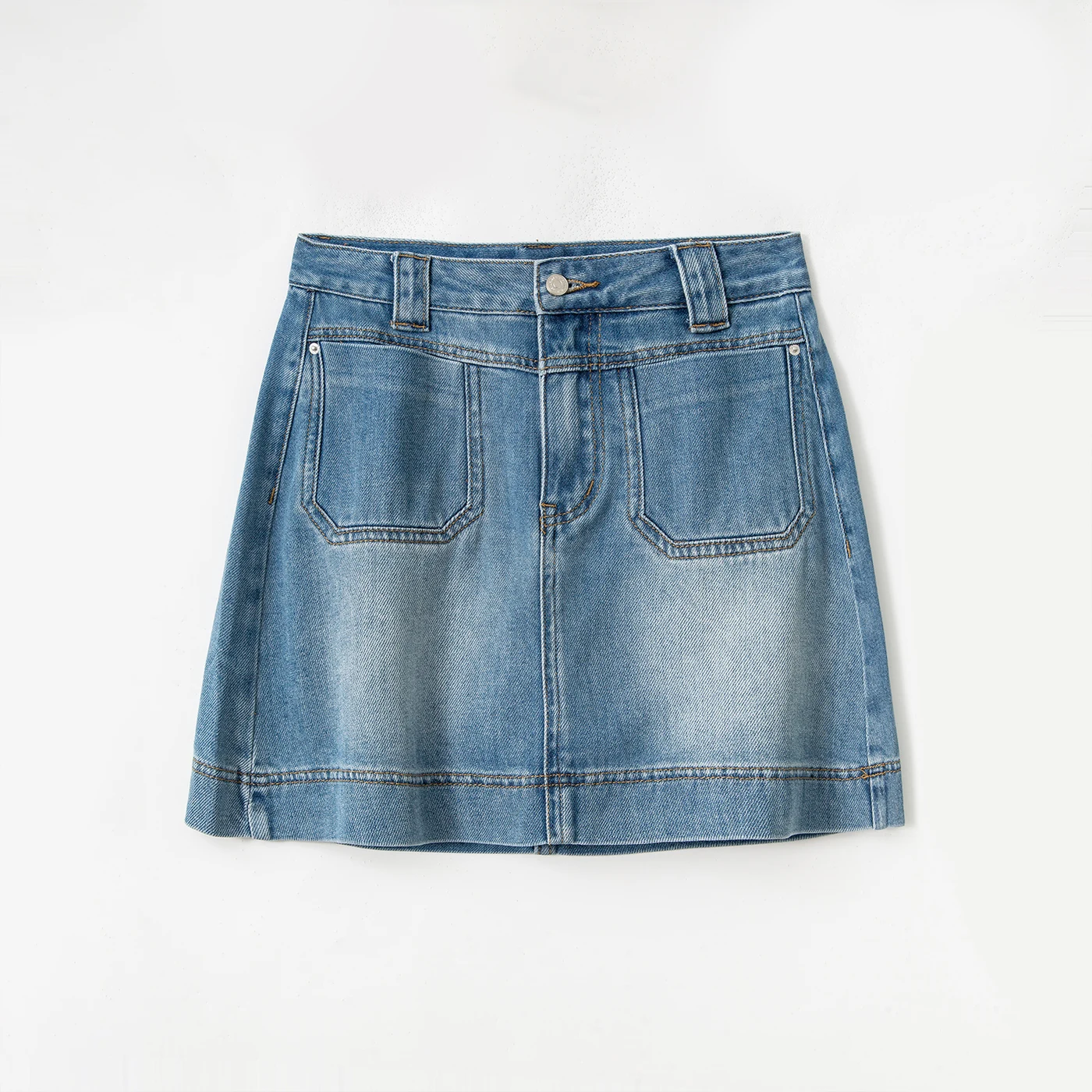 Women's Non-Stretch Denim Cargo Mini Skirt High Waist Washed — product detail 2