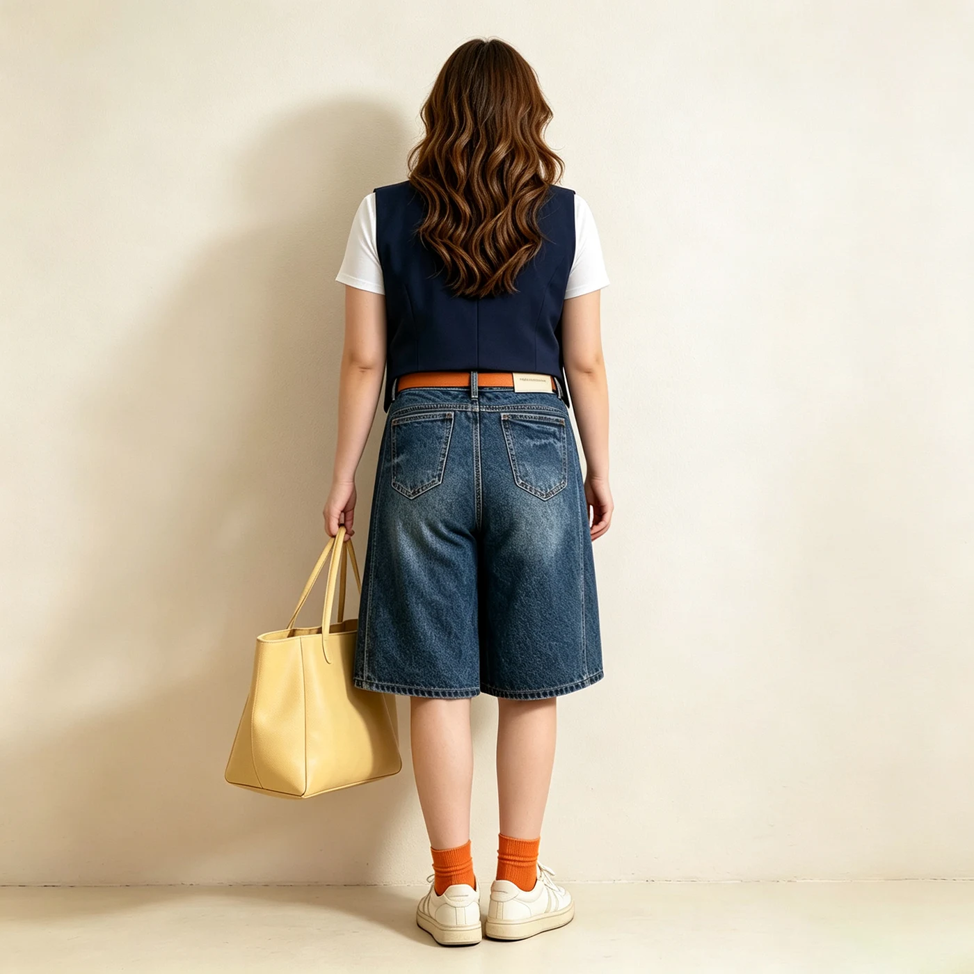 Non-Stretch Washed Denim Bermuda Shorts — product detail 1