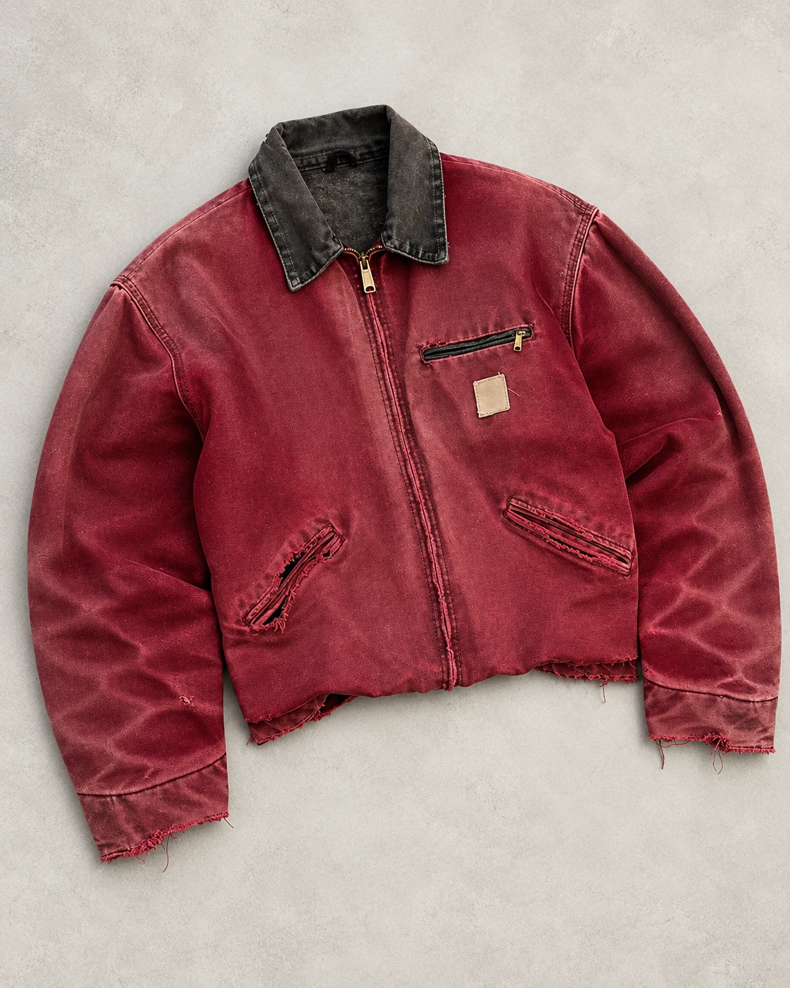 Washed Burgundy Canvas Jacket — AI design reference 2