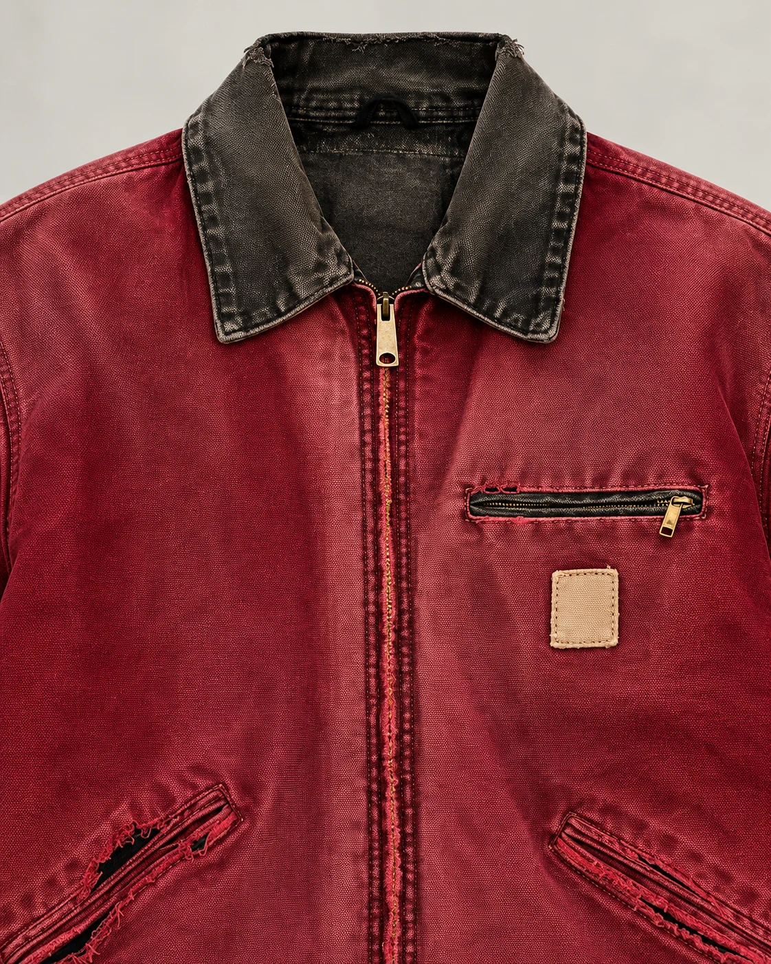 Washed Burgundy Canvas Jacket — AI design reference 3