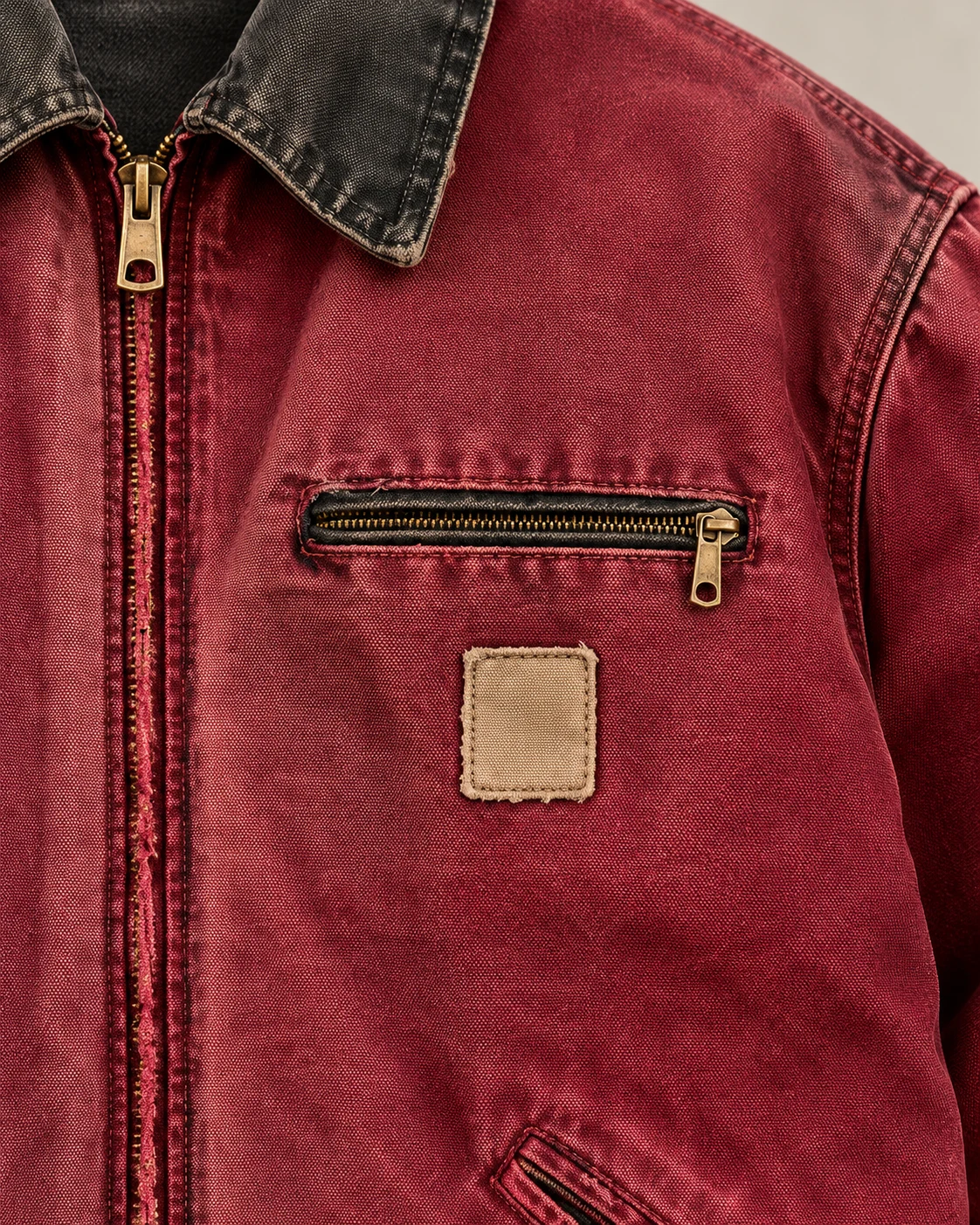 Washed Burgundy Canvas Jacket — AI design reference 4