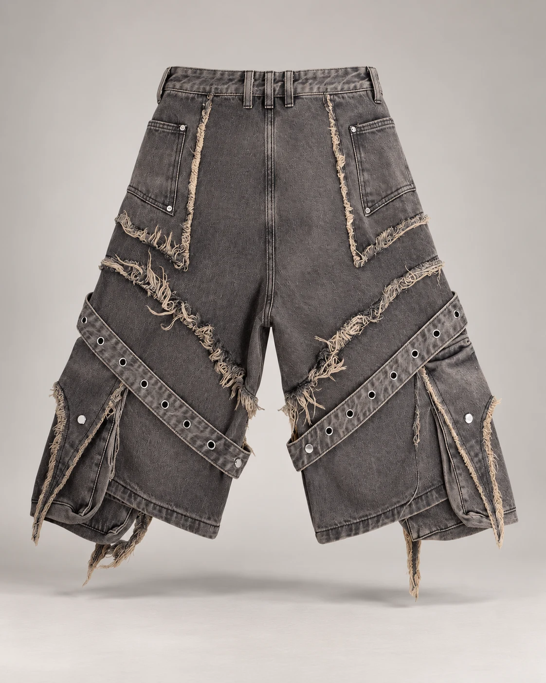 Grey Brown Studded Plaid Shorts — AI design reference 2