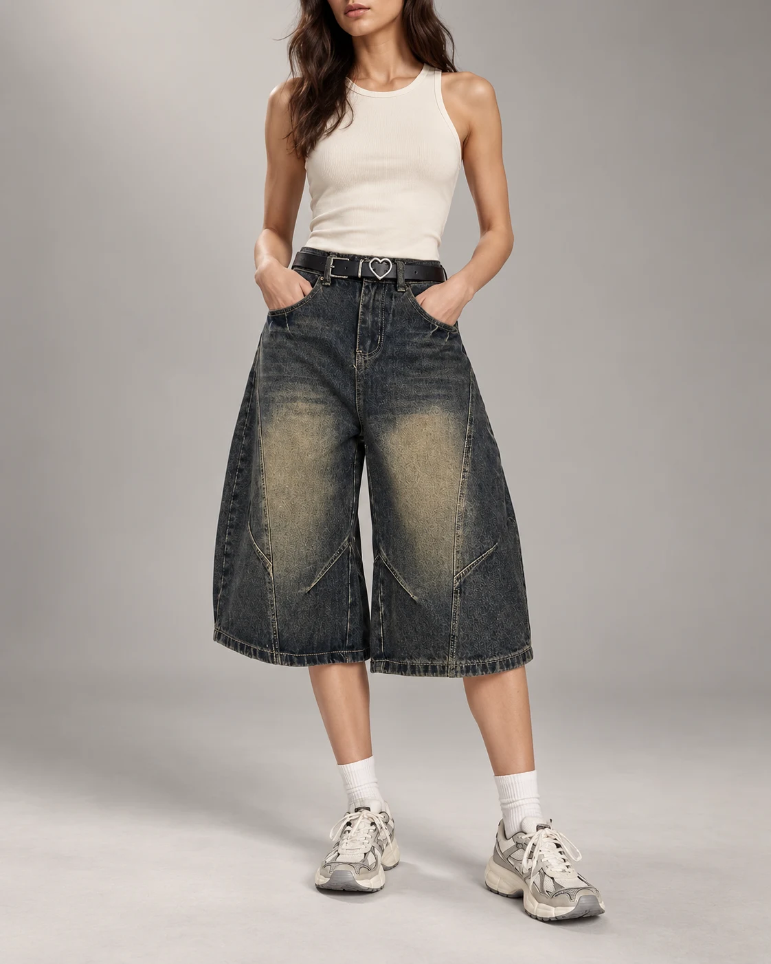 Dark Indigo Curved Panel Shorts — AI design reference 4
