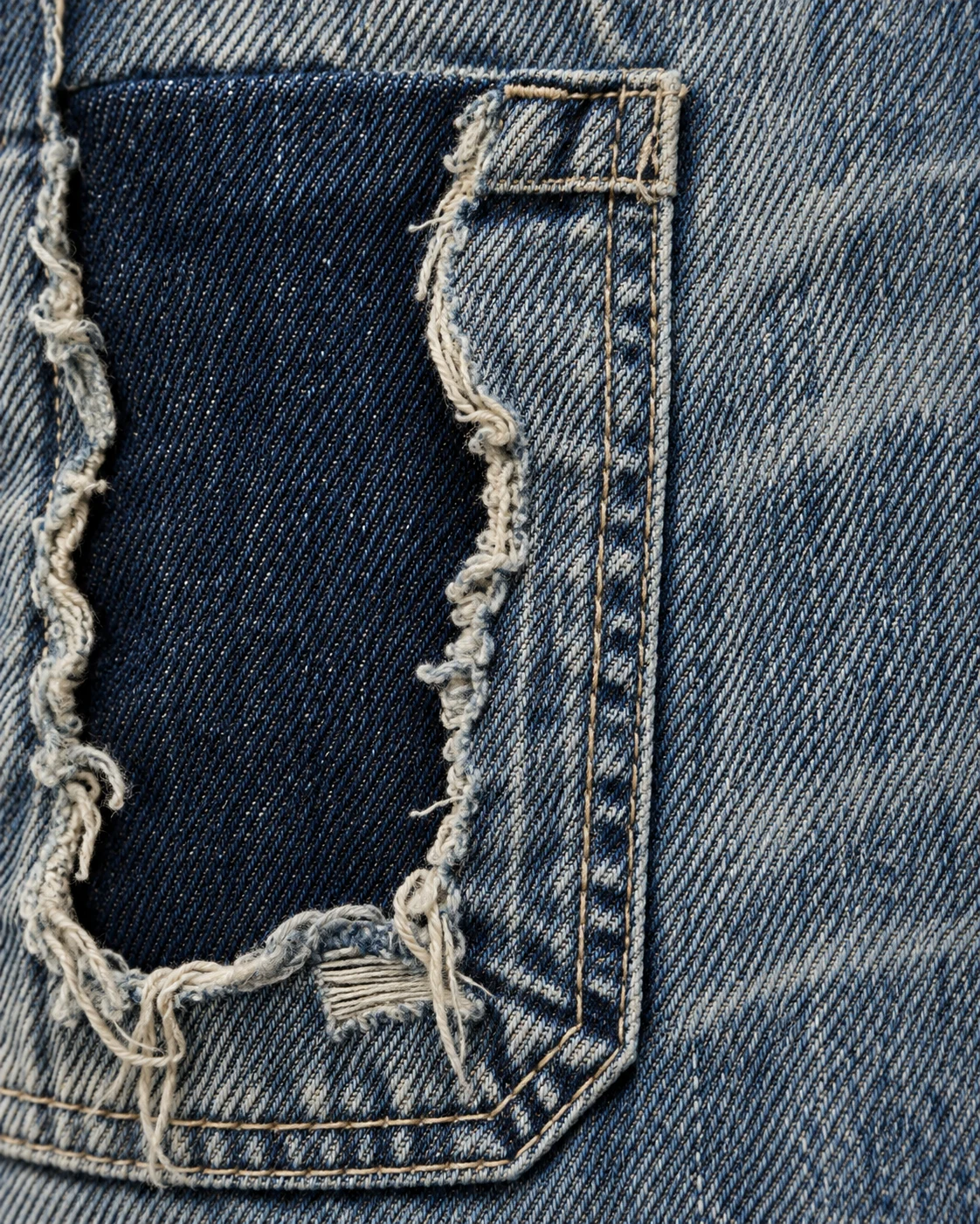 Vintage Blue Repair Patch Shorts — AI design reference 5