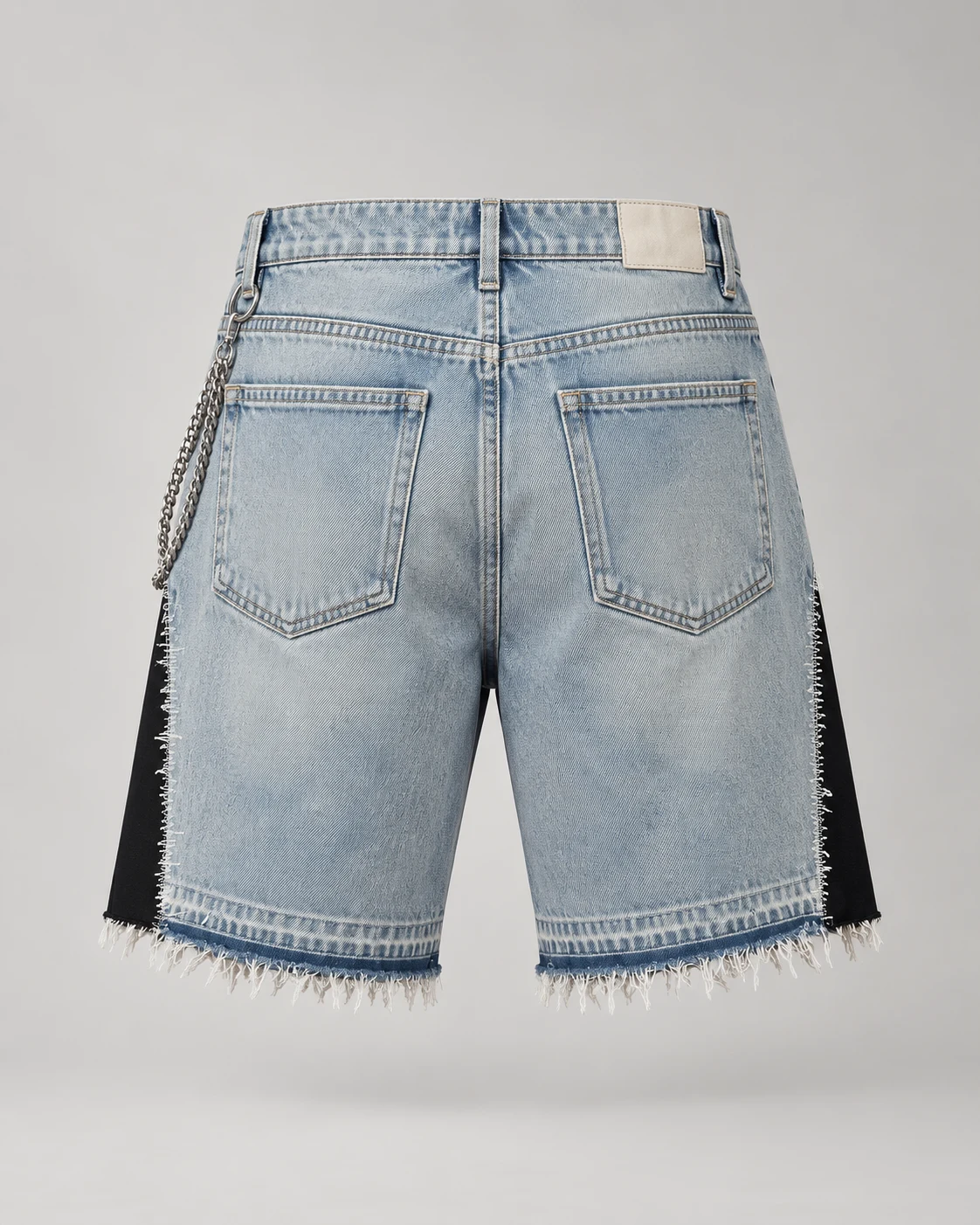 Light Blue Badge Patch Denim Shorts — AI design reference 2