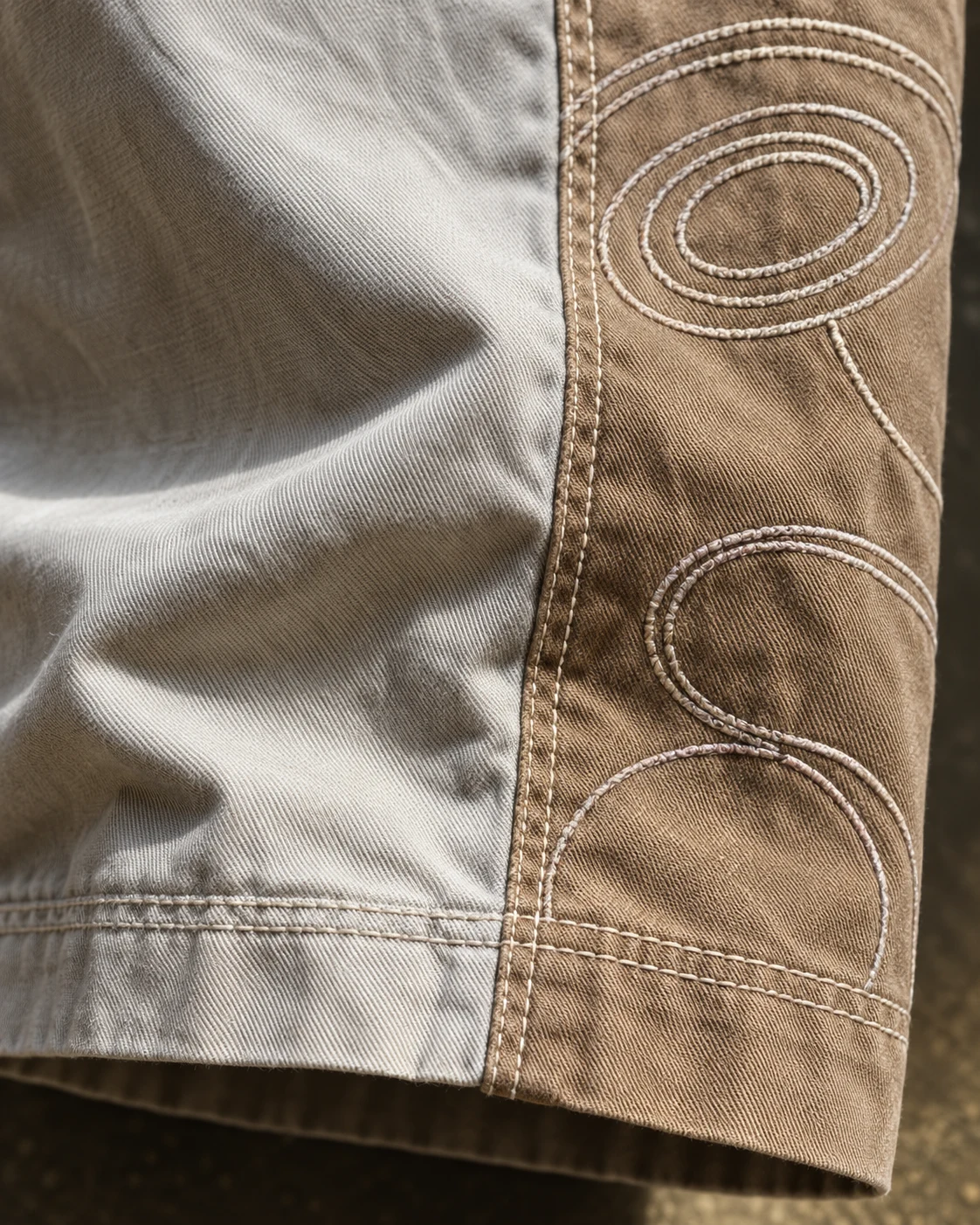 Ivory and Tan Colorblock Wide-Leg Jeans — AI design reference 5