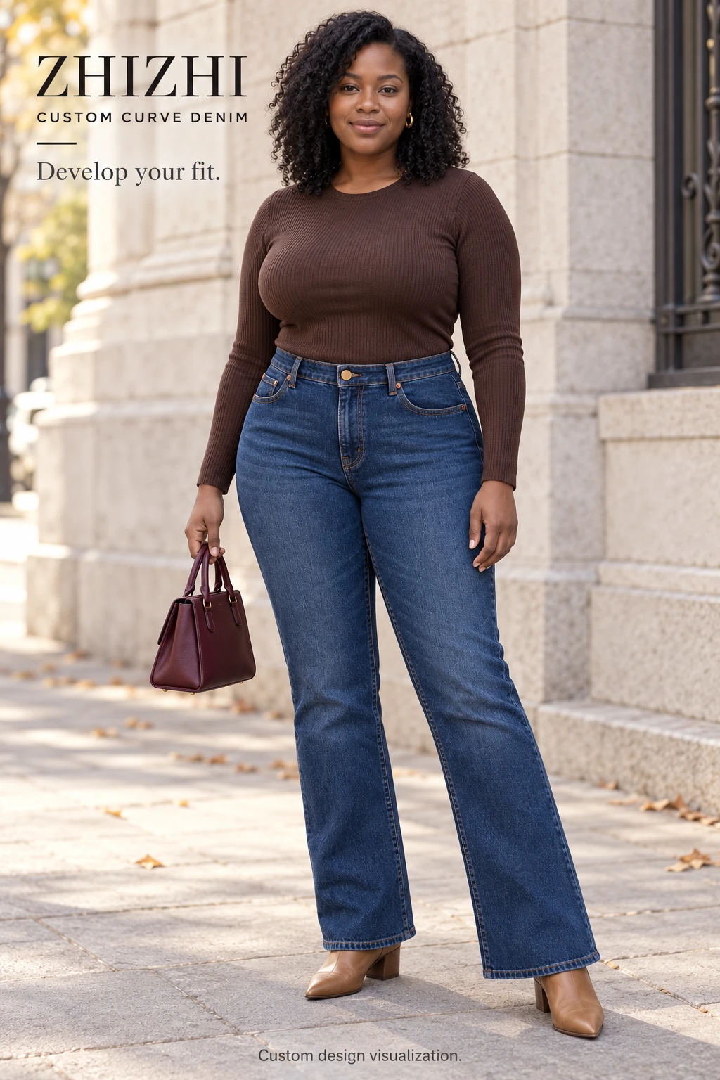 Custom Women's Plus Size Indigo Bootcut Jeans