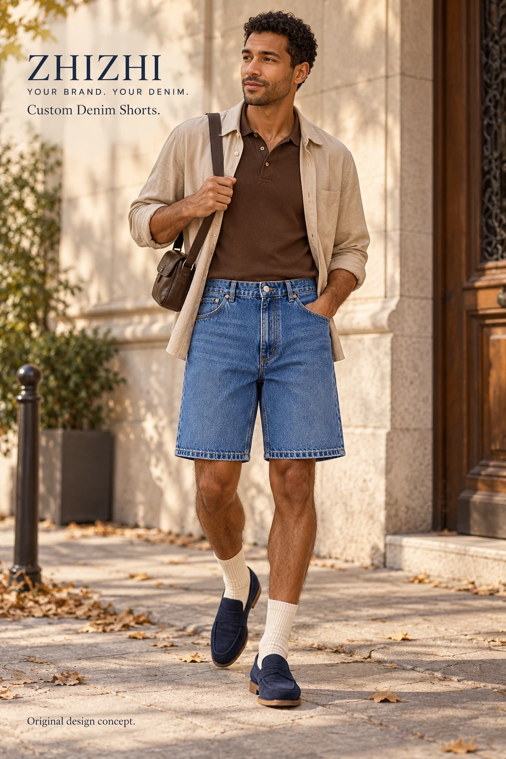 Custom Men's Medium Blue Relaxed Denim Shorts