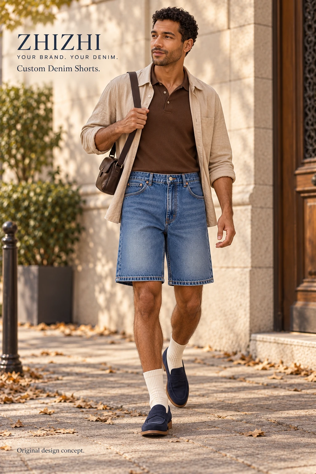 Custom Men's Vintage Blue Relaxed Denim Shorts